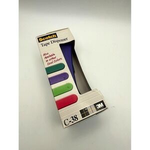 Scotch C38 Desk Tape Dispenser 2 Tone Purple/Black Heavy Weighted - In Box